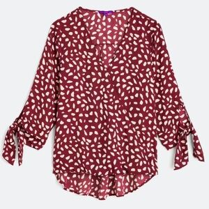 Tie Sleeve, size S, fall print blouse